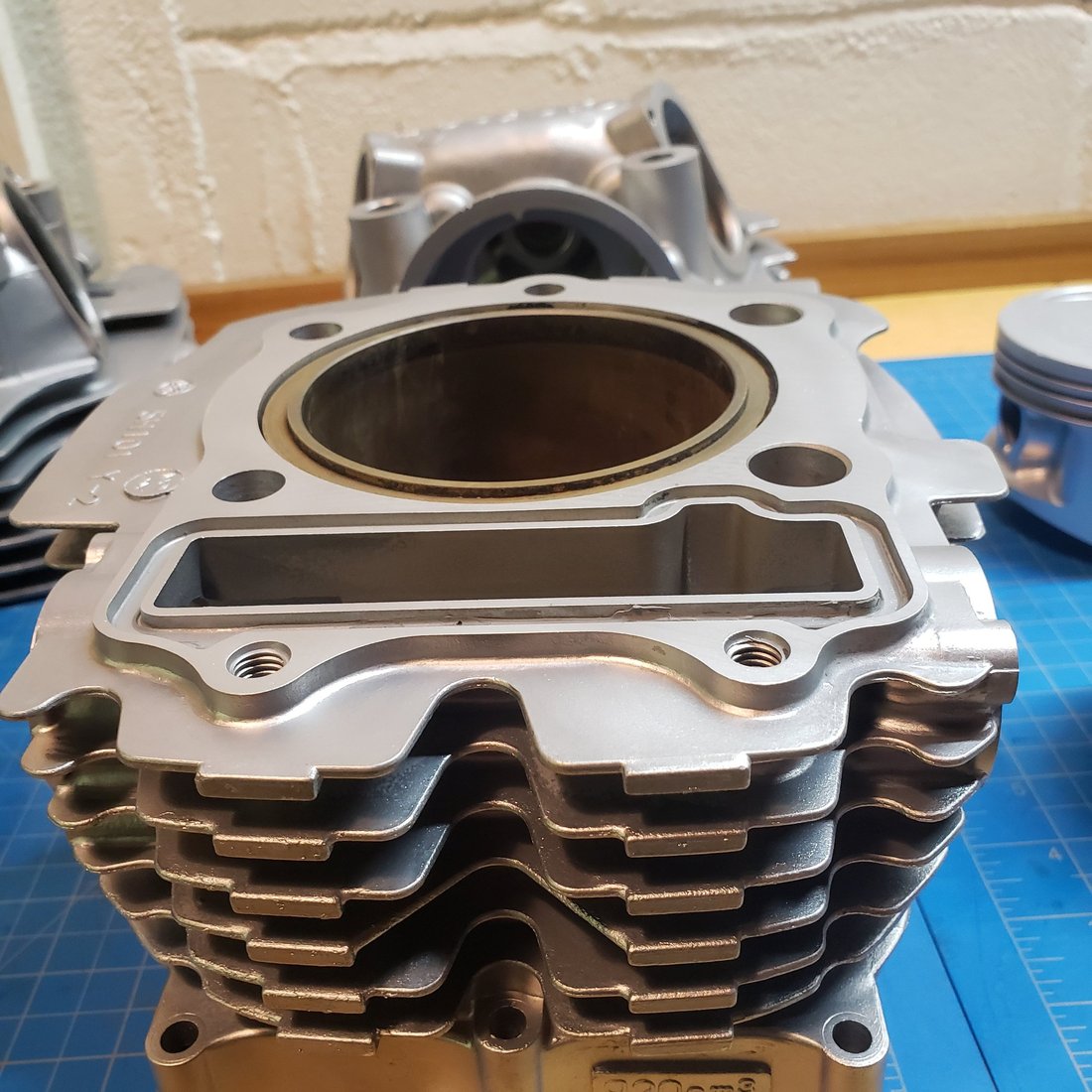 Vapor blasted engine case